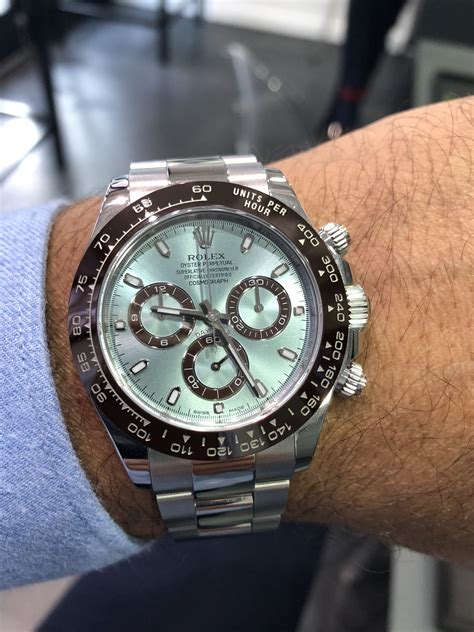 rolex cosmograph daytona ice blue dial platinum watch price|rolex platinum daytona 116506.